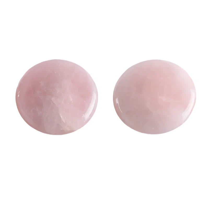 2pcs Large Rose Quartz Massage Stones 60mm Pink-0