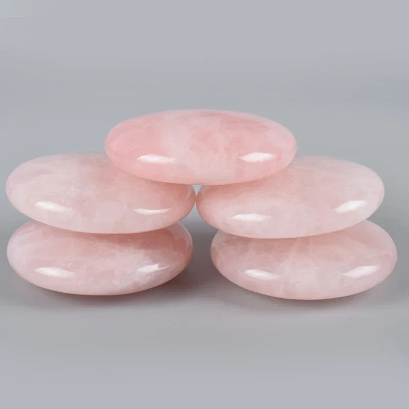 2pcs Large Rose Quartz Massage Stones 60mm Pink-4