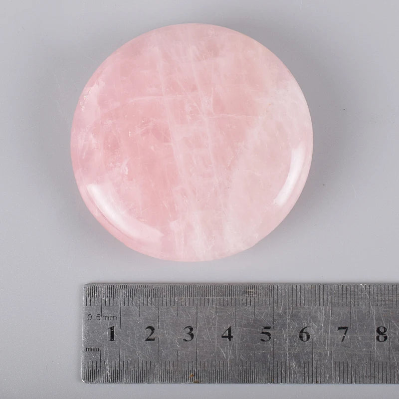 2pcs Large Rose Quartz Massage Stones 60mm Pink-3